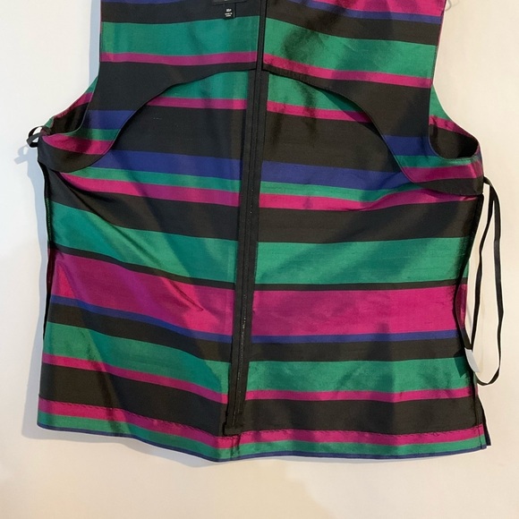 Talbot Striped Sleeveless Top - Multicolor 16P Sleeveless Suit Blouse Fitted - Picture 6 of 10